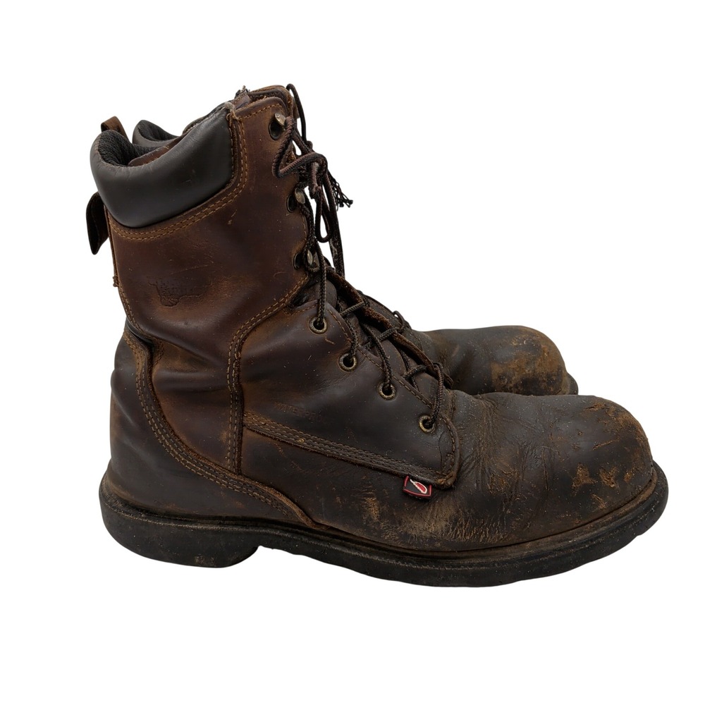 Red Wing 4200 Mens 11 D Steel Toe Waterproof Leather Work Boots Brown USA Made